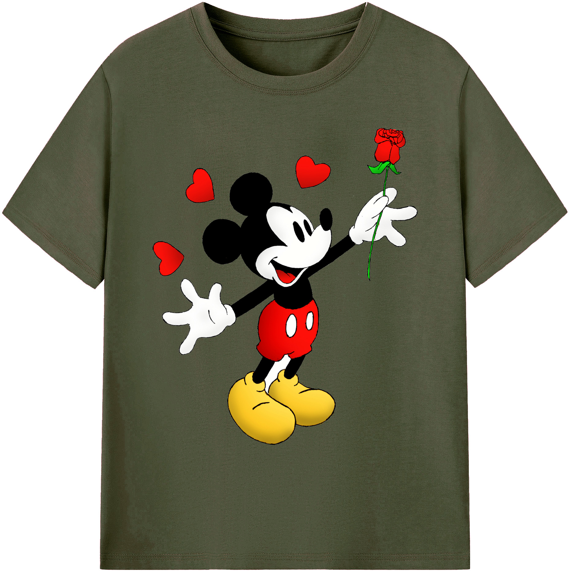 ミッキーマウス Mickey Mouse 綿100％ メンズ半袖Tシャツ｜肌触りやわらか＆通気性